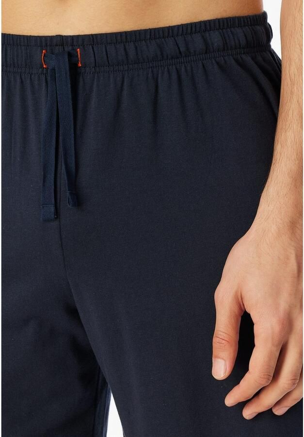 Schiesser Shortama 95 5 Shirt met garenverf fijne streep met palmprint (2-delig) - Foto 2