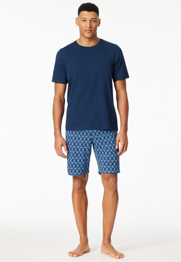 Schiesser Shortama Casual Essentials met effen bovenstuk en gedessineerde broek (2-delig) - Foto 6