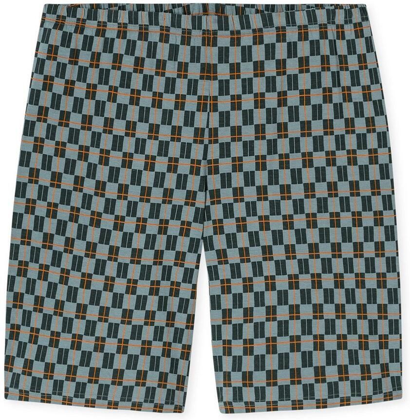 Schiesser Shortama Casual Essentials met effen bovenstuk en gedessineerde broek (2-delig)