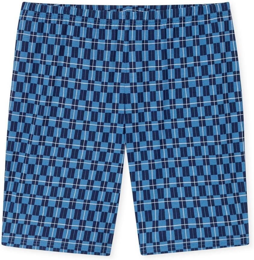 Schiesser Shortama Casual Essentials met effen bovenstuk en gedessineerde broek (2-delig)