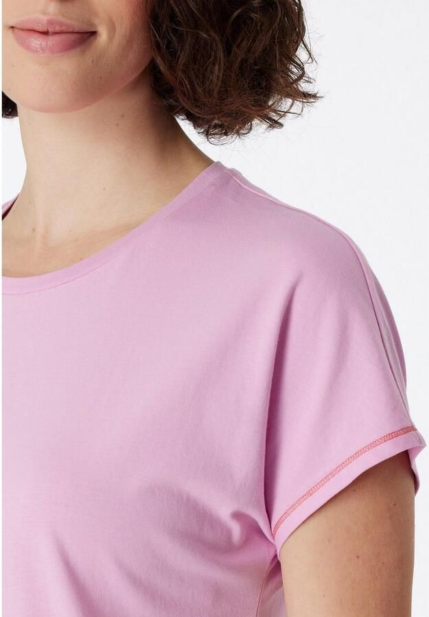 Schiesser Shortama Casual Essentials met effen shirt en gestreepte broek (2-delig) - Foto 2