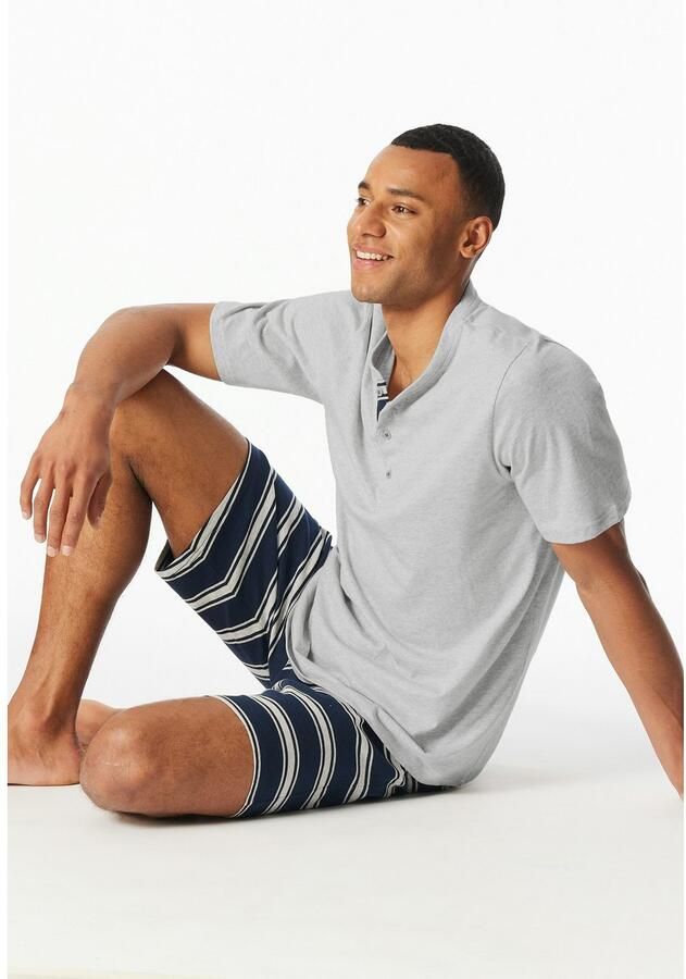 Schiesser Shortama Casual Nightwear Shirt met functionele knoopsluiting (2-delig) - Foto 2