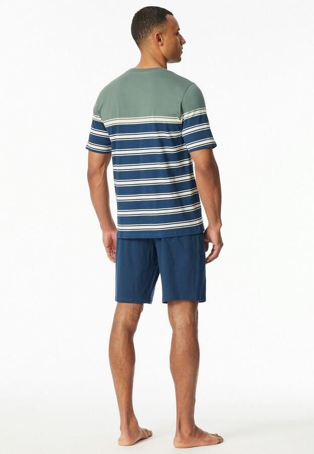 Schiesser Shortama Casual Nightwear Shirt met V-hals en geplaatste strepen (2-delig) - Foto 4