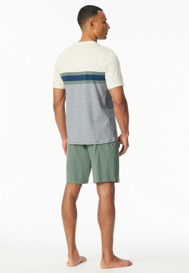 Schiesser Shortama Casual Nightwear Shorts in uni met bindband aan de tailleband (2-delig) - Foto 3