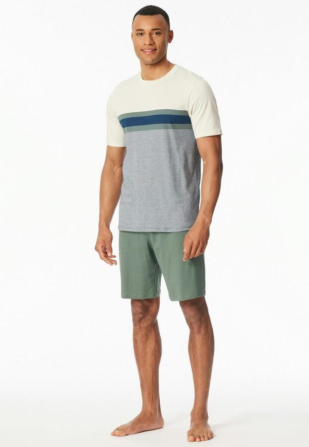 Schiesser Shortama Casual Nightwear Shorts in uni met bindband aan de tailleband (2-delig) - Foto 4