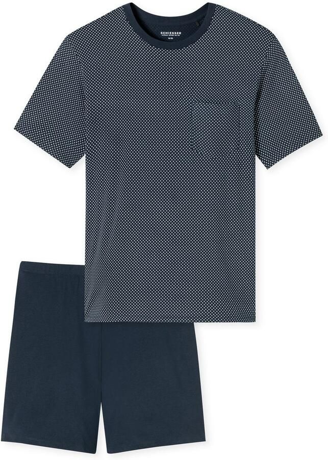 Schiesser Shortama Comfort Essentials met bovenkant gedessineerd (2-delig)