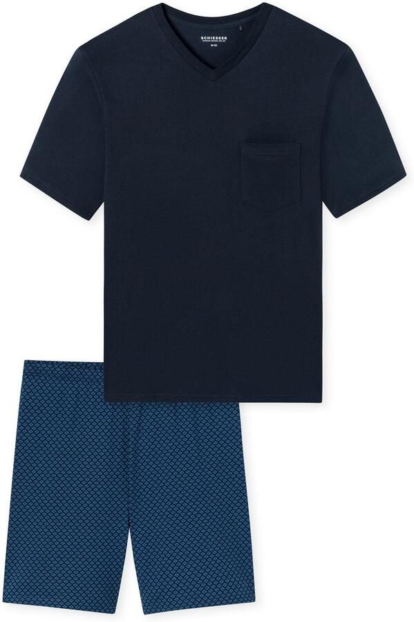 Schiesser Shortama Comfort Essentials met opgestikte borstzak (2-delig) - Foto 5