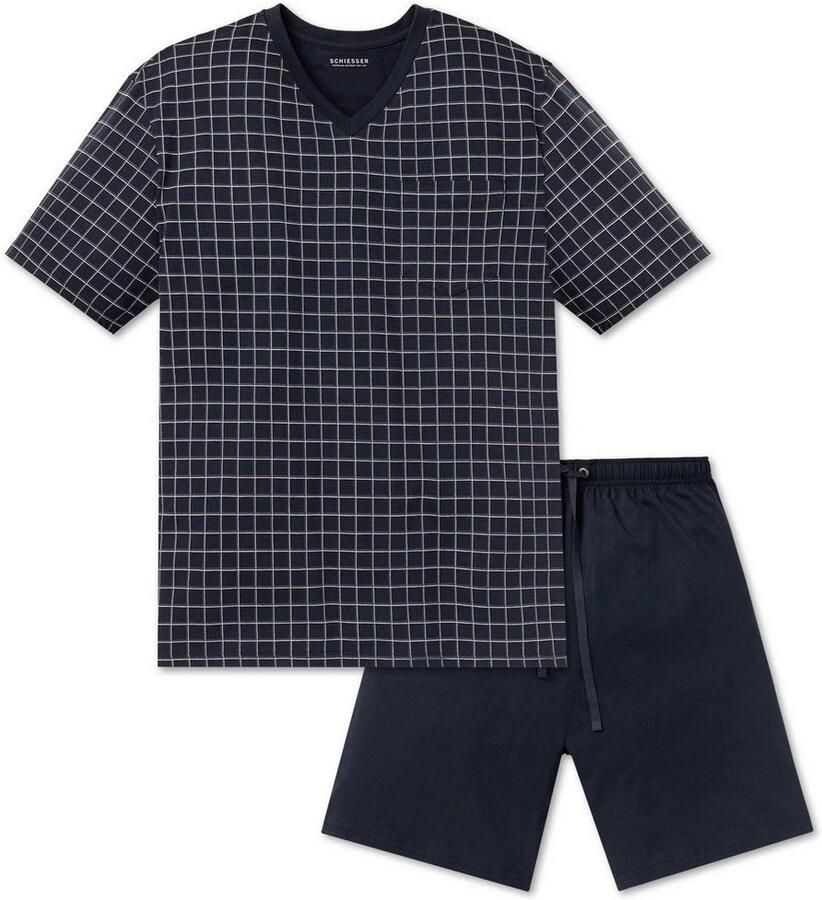 Schiesser Shortama Dark sapphire met aangenaam zachte single-jersey kwaliteit (2-delig 1 stuk)