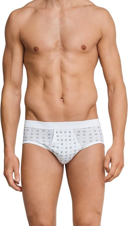 Schiesser Slip Essentials met ingreep fijnrib kwaliteit zachte band geruit katoen (Set van 2) - Foto 3