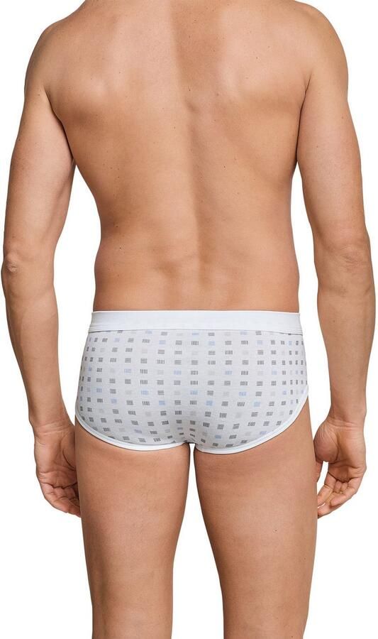 Schiesser Slip Essentials met ingreep fijnrib kwaliteit zachte band geruit katoen (Set van 2) - Foto 2