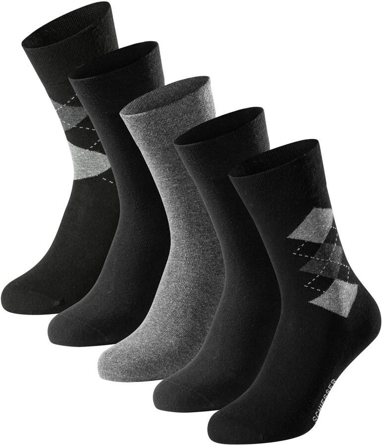 Schiesser Sokken Bluebird drukvrije band hielen en tenen met de hand geketteld katoenmix (5 paar) - Foto 2