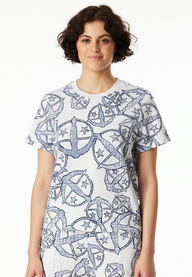 Schiesser T-shirt 150 YEARS Allover-print katoen Loose Fit - Foto 6