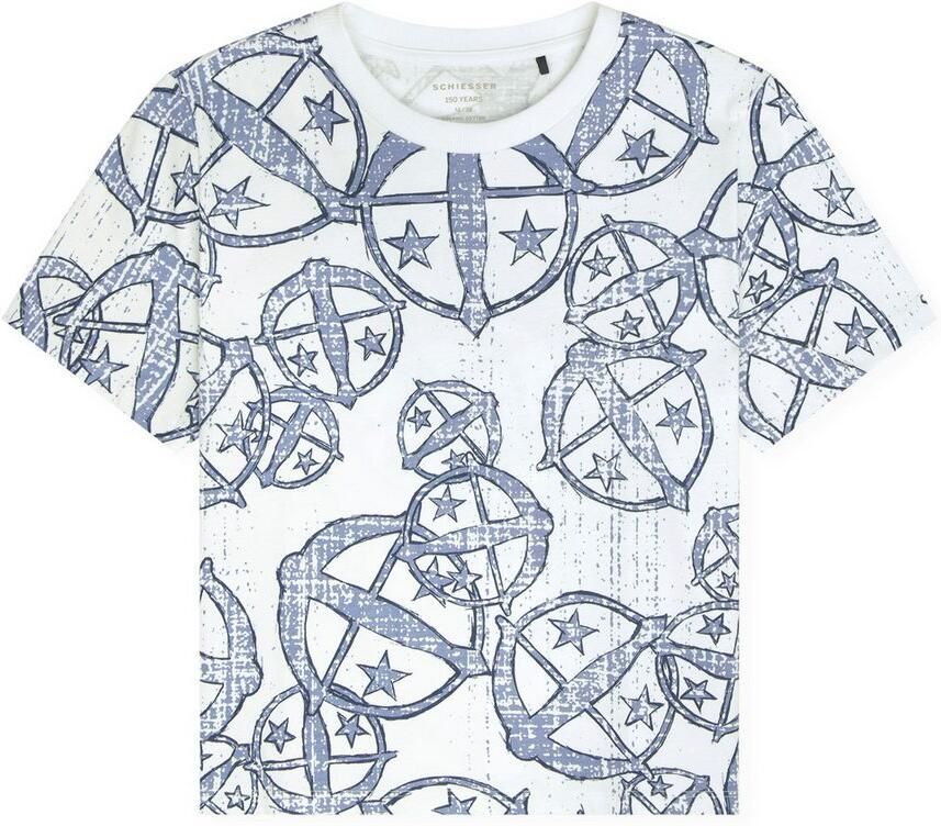 Schiesser T-shirt 150 YEARS Allover-print katoen Loose Fit