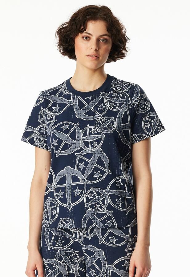 Schiesser T-shirt 150 YEARS Allover-print katoen Loose Fit - Foto 5