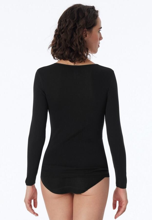 Schiesser T-shirt LUXURY ronde subtiel glinsterende halslijn lange mouwen - Foto 3