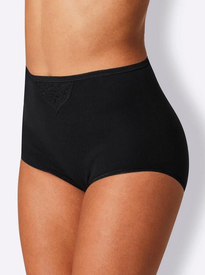 Schiesser Maxislip "Cotton Essentials" met delicate borduurmotieven (Set van 2)