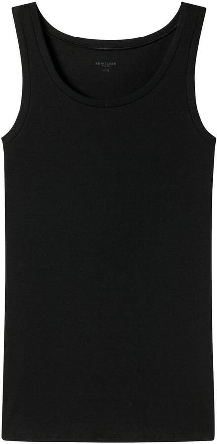 Schiesser Tanktop Pure Rib diepe ronde halslijn elastisch brede bandjes - Foto 5