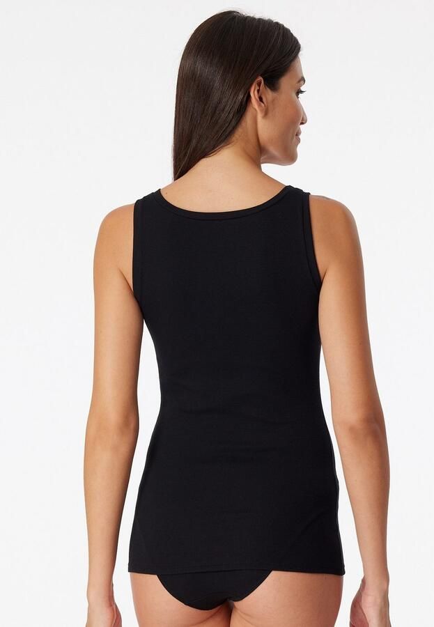 Schiesser Tanktop Pure Rib diepe ronde halslijn elastisch brede bandjes - Foto 4