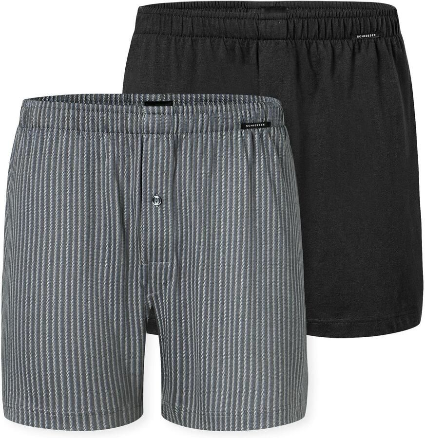 Schiesser Wijde boxershort Boxershorts Multipacks ideaal als cadeau met gulp (Set van 2) - Foto 5