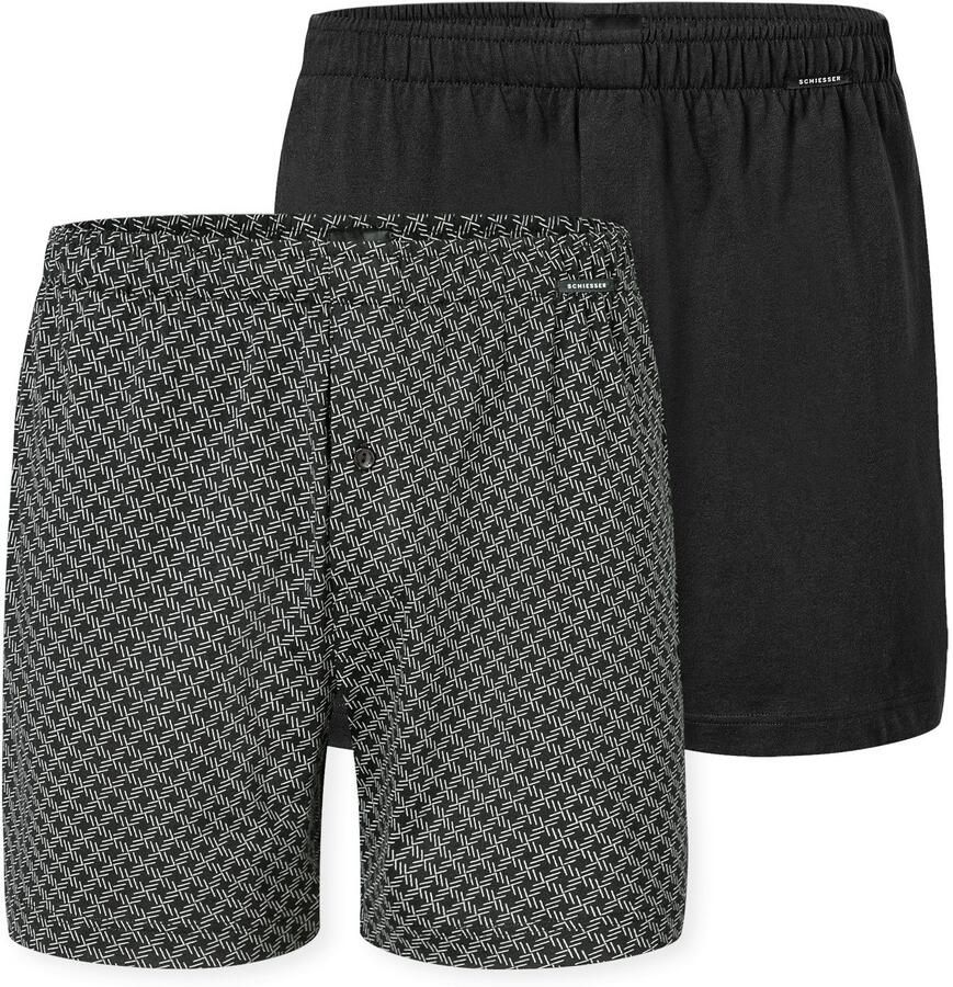 Schiesser Wijde boxershort Boxershorts Multipacks ideaal als cadeau met gulp (Set van 2) - Foto 6