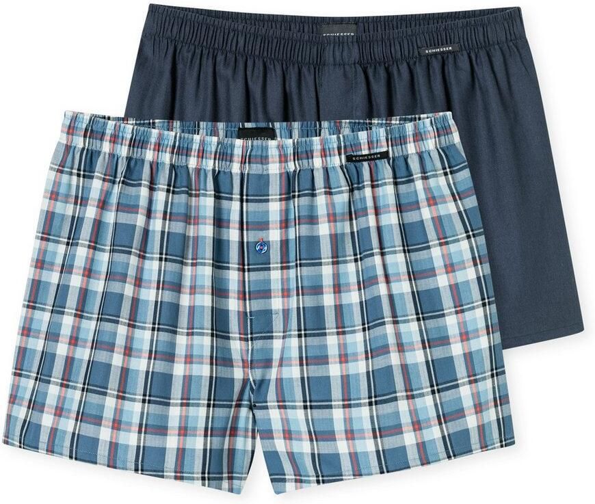 Schiesser Wijde boxershort Boxershorts Multipacks met gulp elastische band (Set van 2)