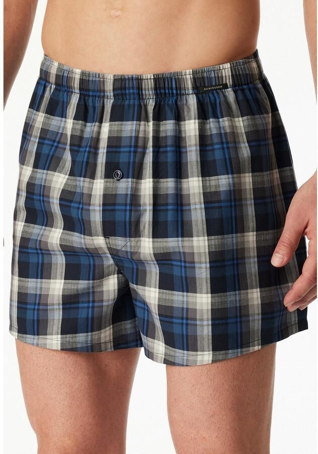 Schiesser Wijde boxershort Boxershorts Multipacks met gulp elastische band (Set van 2)