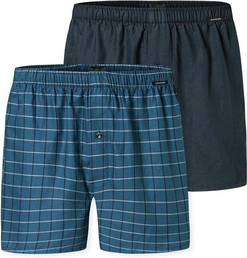 Schiesser Wijde boxershort Boxershorts Multipacks met gulp elastische band (Set van 2) - Foto 5
