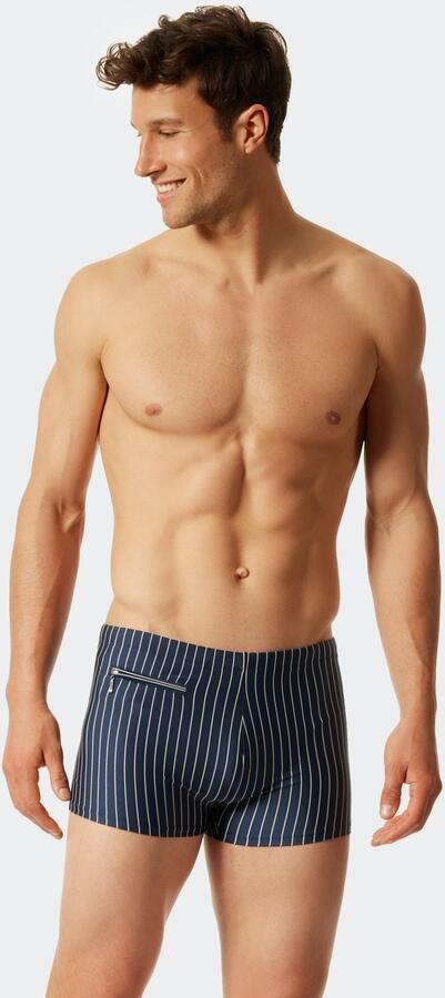 Schiesser Zwemshort Nautical Casual Binnenslip kleine zak met ritssluiting gestreept - Foto 5