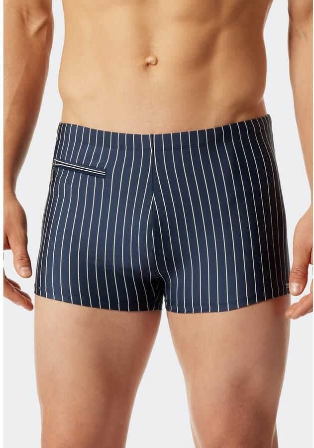 Schiesser Zwemshort Nautical Casual Binnenslip kleine zak met ritssluiting gestreept - Foto 2