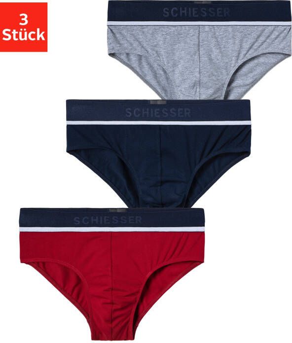 Schiesser Slip met labeldetails model 'Rio' in een set van 3 stuks