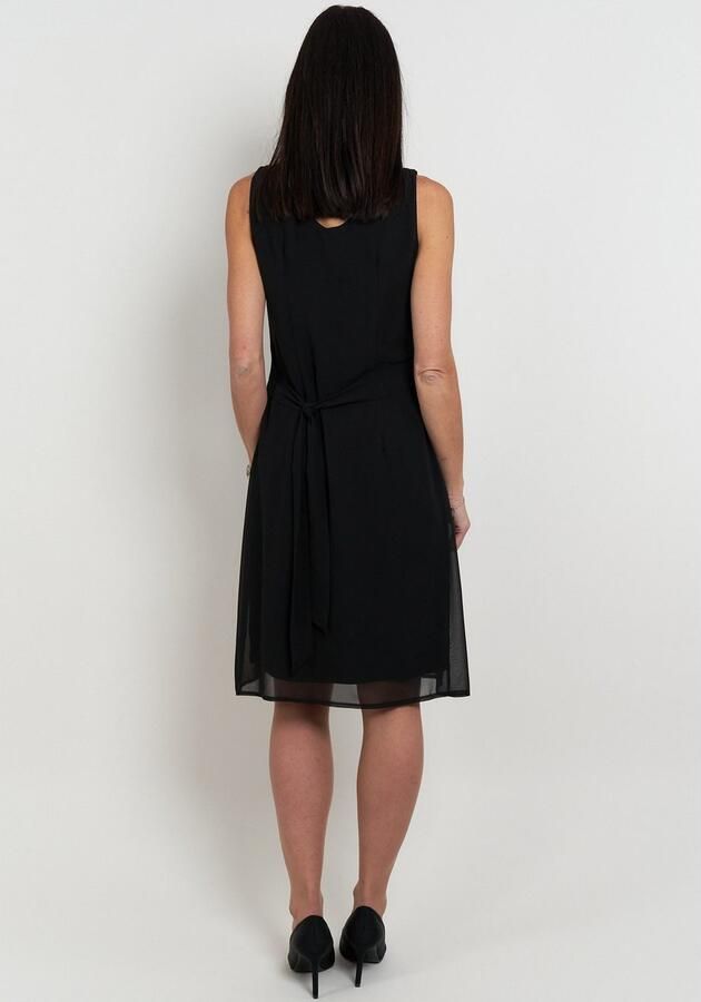 Seidel Moden Chiffon jurk met stoffen riem made in ger y