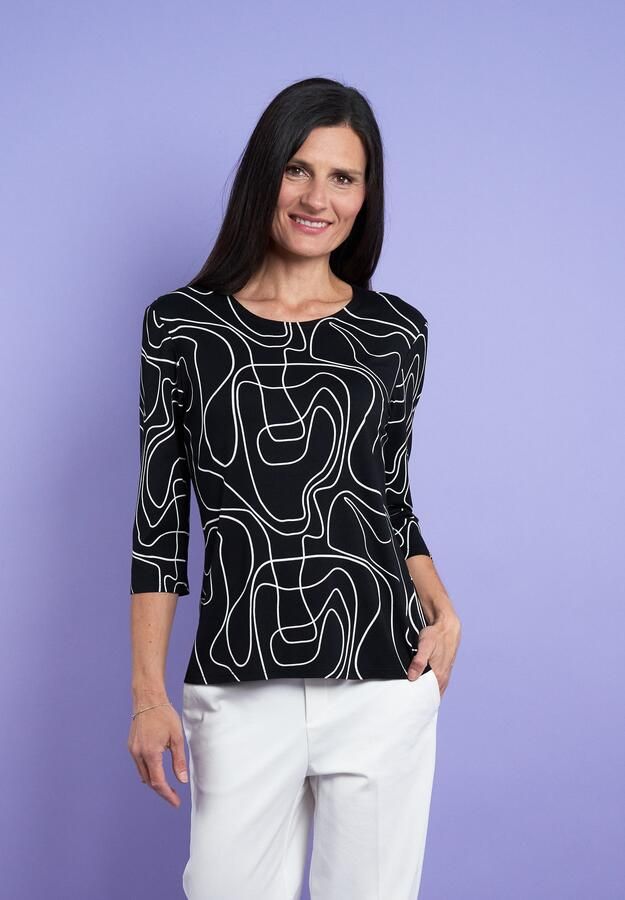 Seidel Moden Shirt met 3 4 mouwen Zomershirt met grafisch patroon -MADE IN GER Y - Foto 3