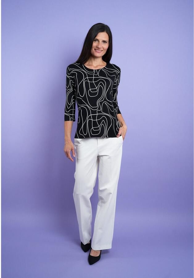 Seidel Moden Shirt met 3 4 mouwen Zomershirt met grafisch patroon -MADE IN GER Y
