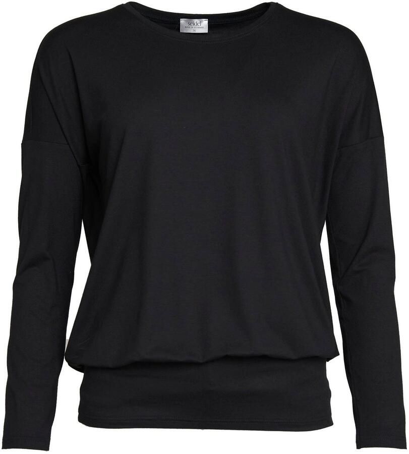 Seidel Moden Shirt met lange mouwen met brede elastische tailleband made in germany