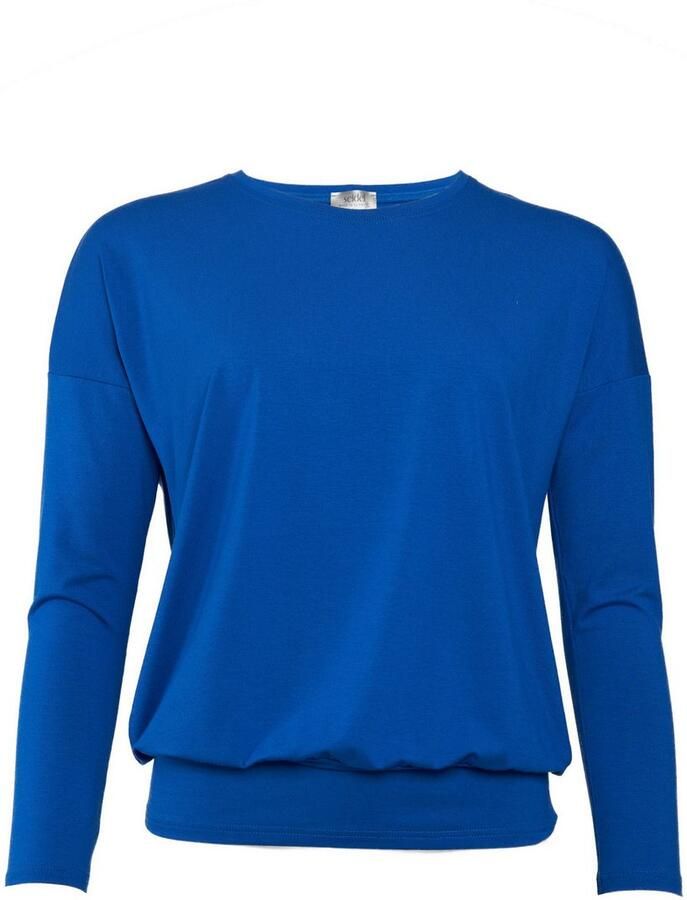 Seidel Moden Shirt met lange mouwen met brede elastische tailleband made in germany