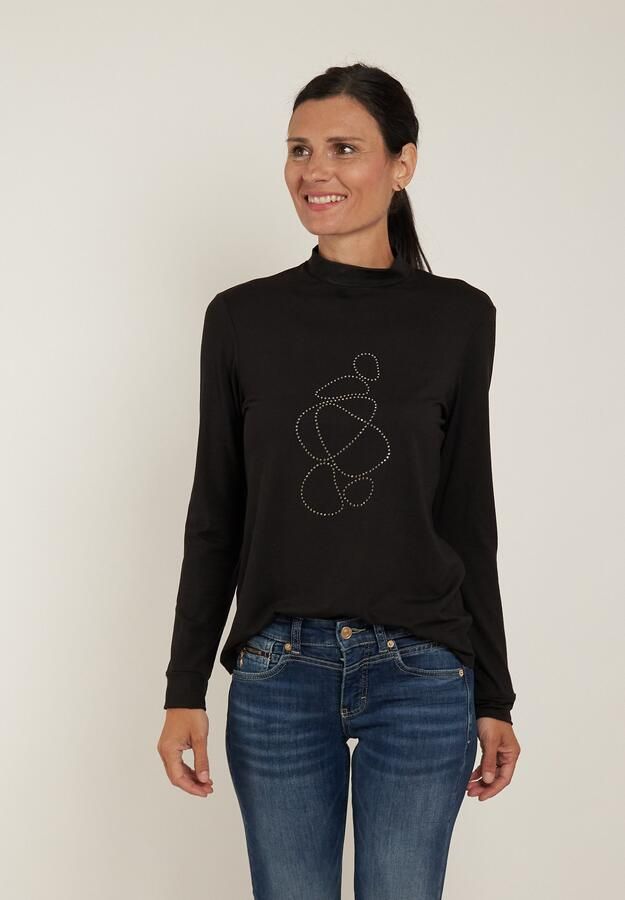 Seidel Moden Shirt met lange mouwen met glitterstenen made in germany - Foto 5