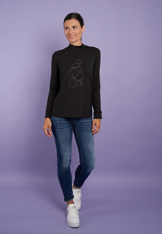 Seidel Moden Shirt met lange mouwen met glitterstenen made in germany - Foto 3