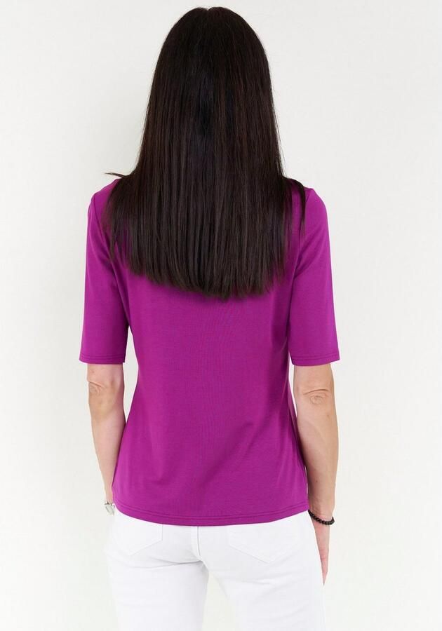 Seidel Moden Shirt met V-hals met halve mouwen van zacht materiaal made in germany