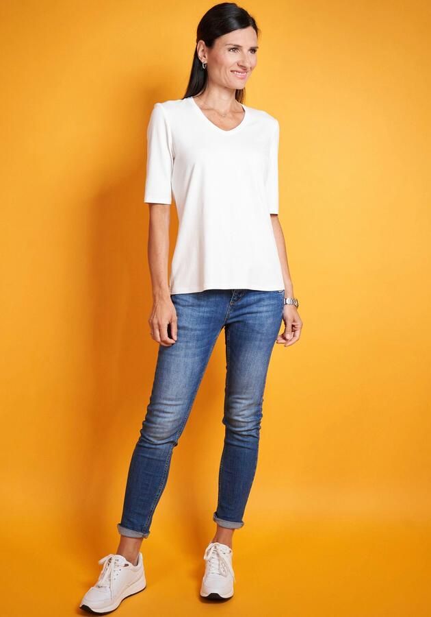 Seidel Moden Shirt met V-hals met halve mouwen van zacht materiaal made in germany - Foto 3