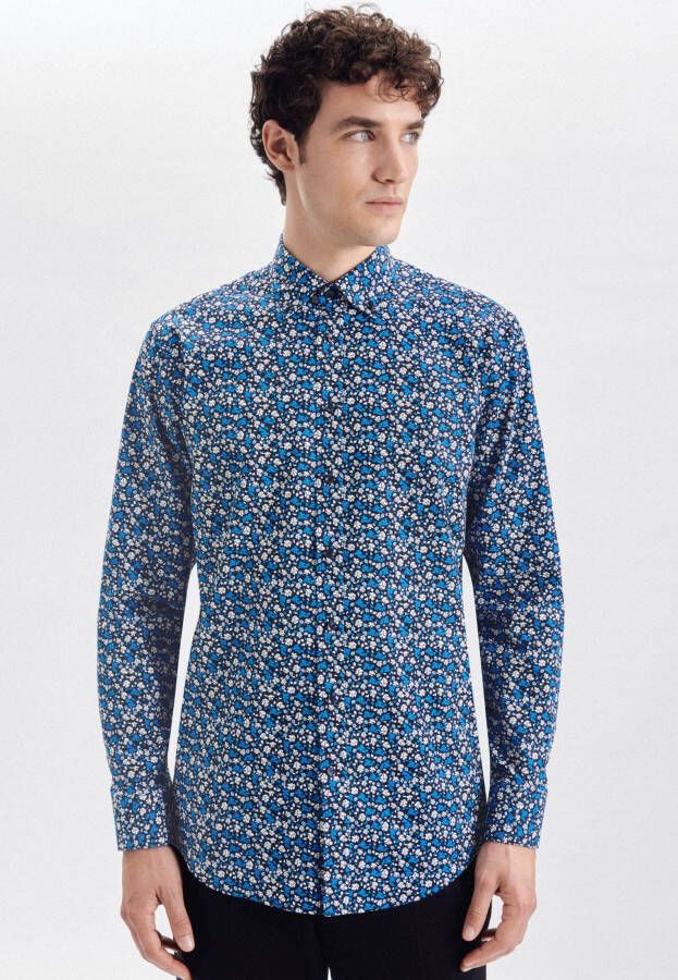Seidensticker Businessoverhemd Regular lange mouwen button-downkraag print