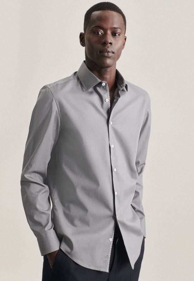 Seidensticker Businessoverhemd Shaped lange mouwen kentkraag uni