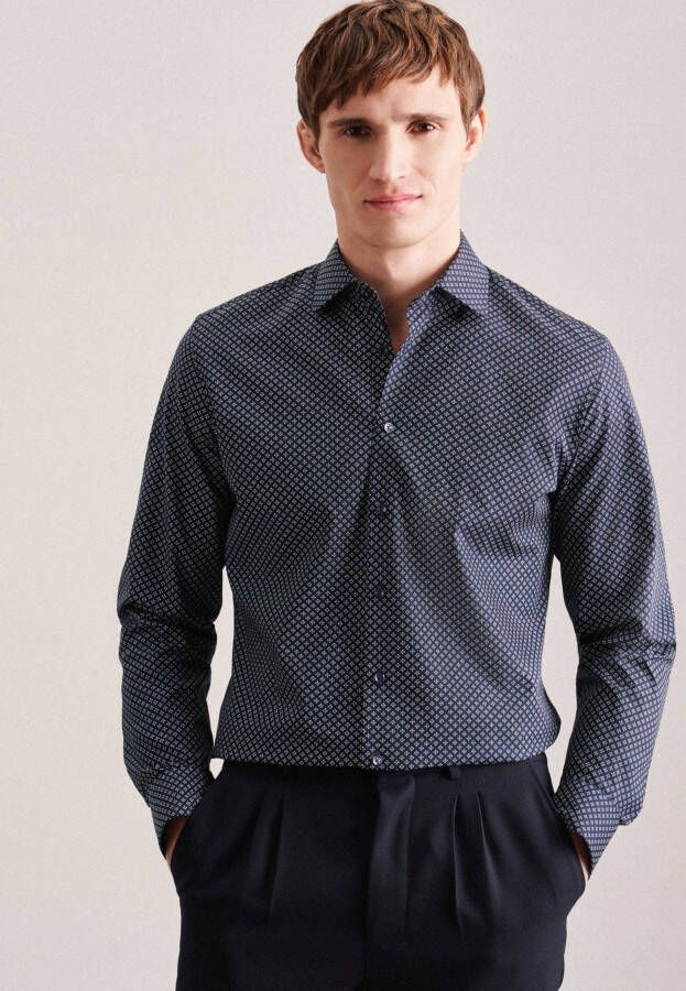 Seidensticker Slim fit zakelijk overhemd met all-over motief model 'Business Kent'