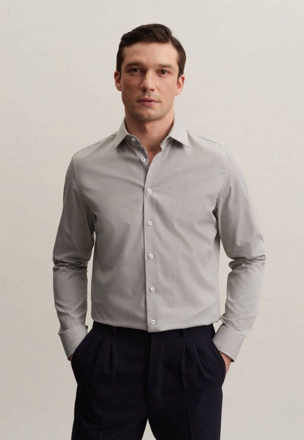 Seidensticker Businessoverhemd SLIM lange mouwen kentkraag uni