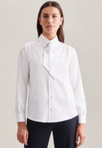 Seidensticker Tie-neck blouse regelmatige pasvorm Wit Dames