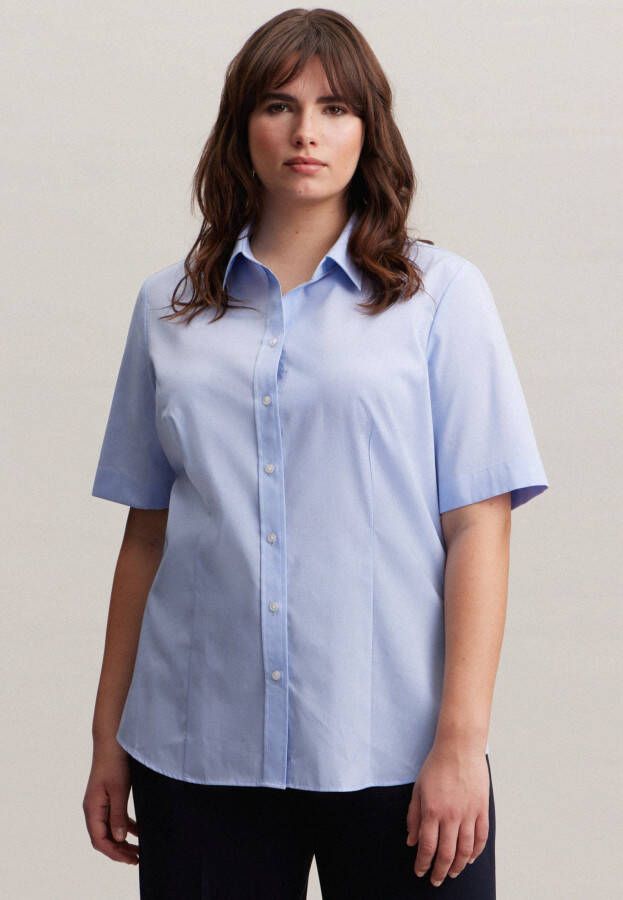 Seidensticker Overhemdblouse Zwarte roos Korte mouwen kraag uni