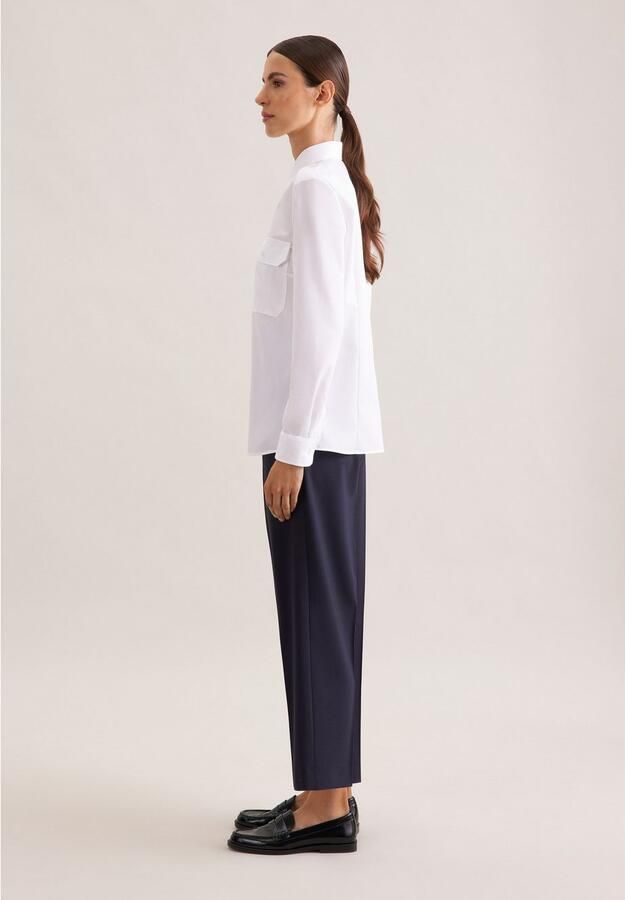 Seidensticker Blouse met korte mouwen 1 1 kraag uni - Foto 4