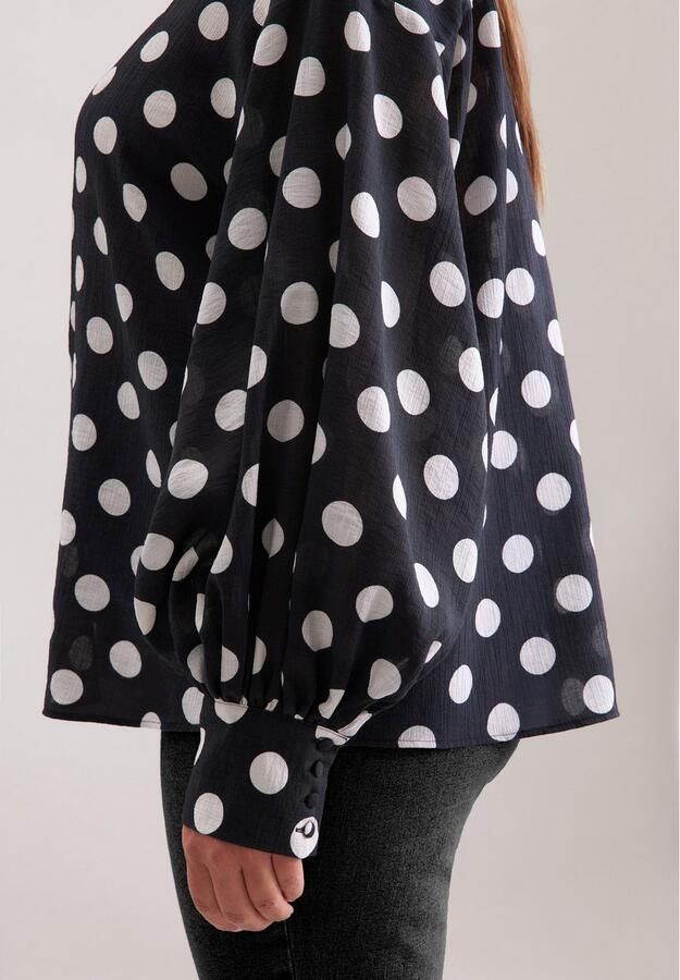 Seidensticker Blouse met ruches Zwarte roos - Foto 4