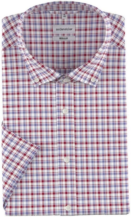Seidensticker Businessoverhemd Regular korte mouwen button-downkraag ruit - Foto 4