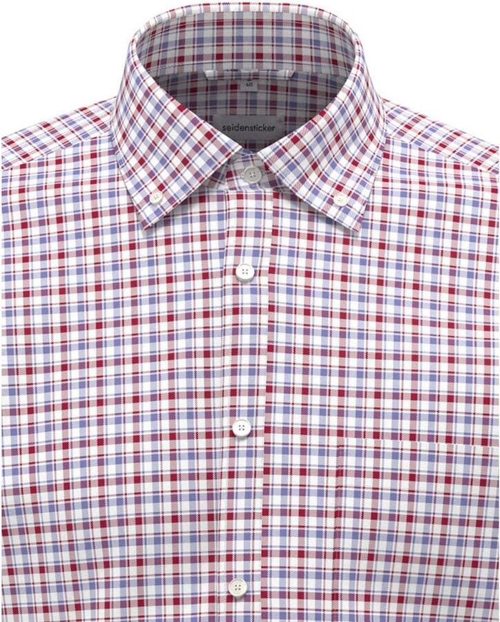 Seidensticker Businessoverhemd Regular korte mouwen button-downkraag ruit
