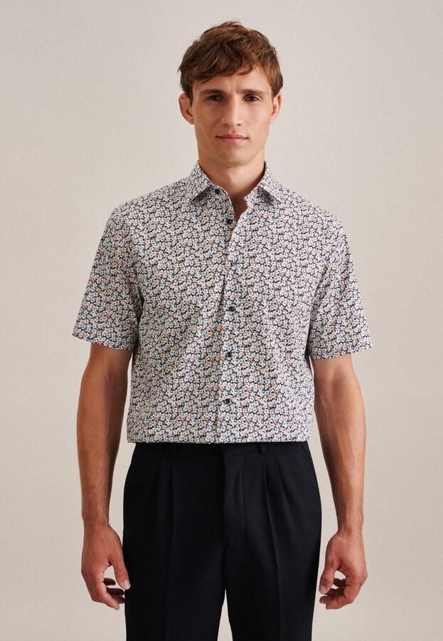Seidensticker Businessoverhemd Regular korte mouwen kentkraag bloemmotief - Foto 8